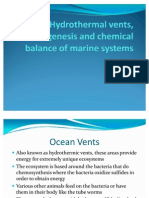 Hydrothermal Vents Diagenesis and Chemical Balance