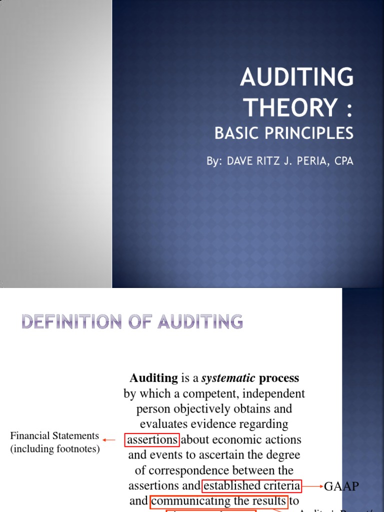 Basic Principles of Auditing Explained | PDF | Financial Audit ...