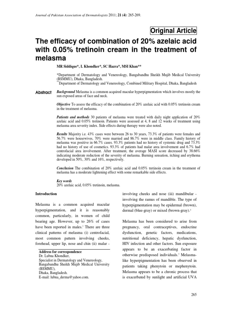 8. Original Article 20 Azelaic Acid and 0.05 Tretinoin in Treatment of
