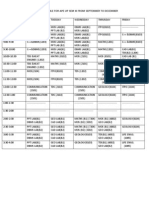 Time Table For Ape Up Sem Iii From September To December