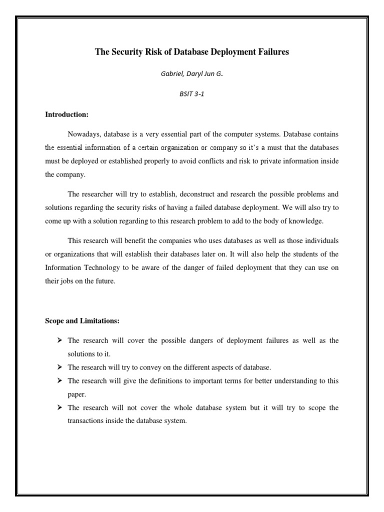 The Security Risk of Database Deployment Failures | PDF | Databases ...