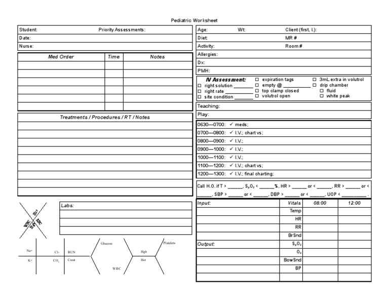 Patient Worksheet - Pediatrics 1-Patient