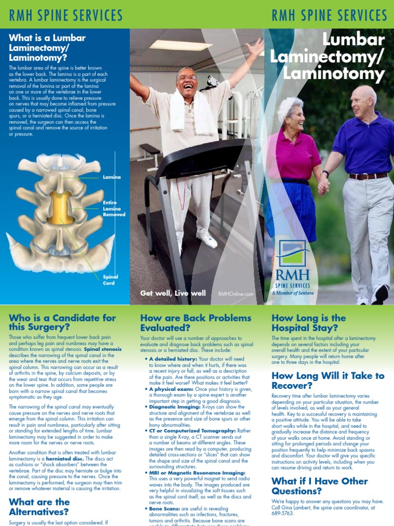 Lumbar Laminectomy Brochure | PDF | Vertebral Column | Vertebra