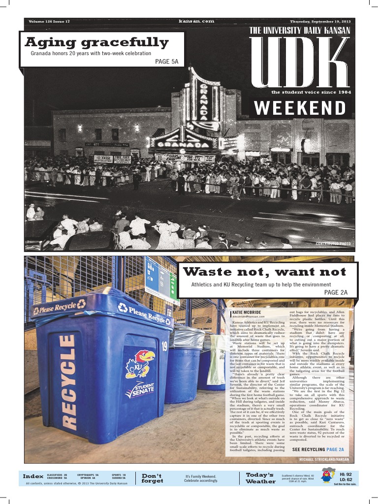 Aging Gracefully: Weekend | PDF | University Of Kansas | Recycling