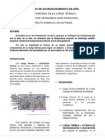 Sistemas de acondicionamiento de aire. Componentes de la carga térmica