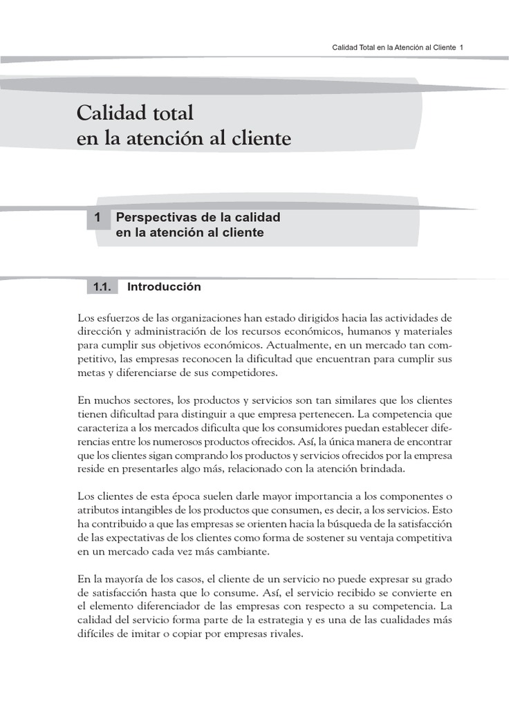 Calidad Total en Atención al Cliente | PDF | Servicio al Cliente ...