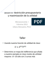 Sesión 6-7 Restricción Presupuestaria y Maximización de La