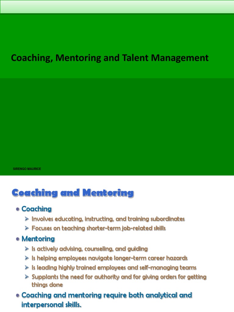 Coaching and Mentoring in HR | PDF | Mentorship | Talent Management