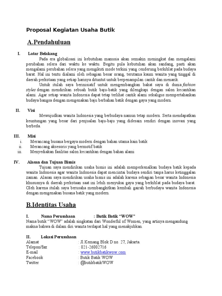 Proposal Kegiatan Usaha Butik.doc