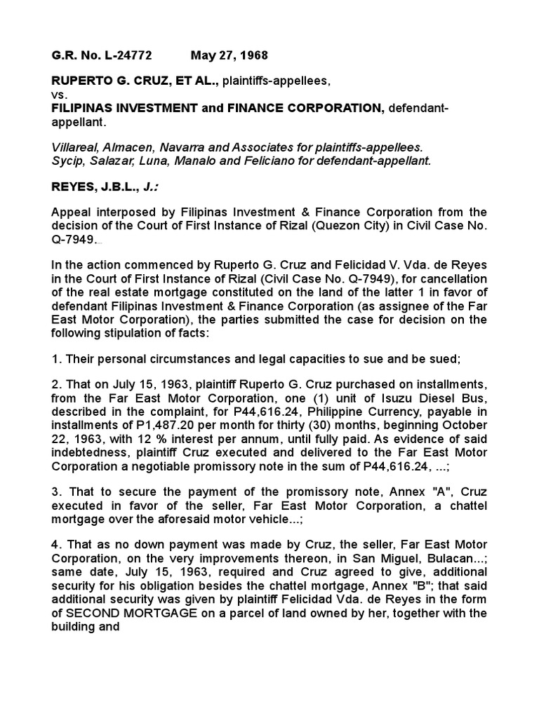 6Cruz vs. Filipinas Investment and Finance Corporation PDF