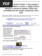 Download SOLUTION_ Rotten Tomato_ a Bag Contains 9 Tomatoes Of Which 1 is Rotten a Sample of Three Tomatoes is Selected at Random by DISCOVERY SN169456928 doc pdf