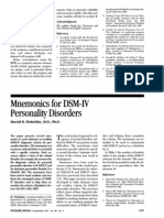 Menumonic for DSM-IV