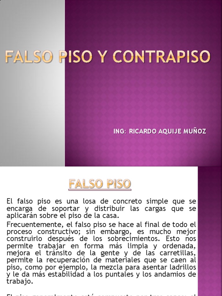 Clase Falso Piso y Contrapiso