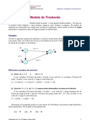 Modelo de Trasbordo | PDF | Enseñanza de matemática | Science