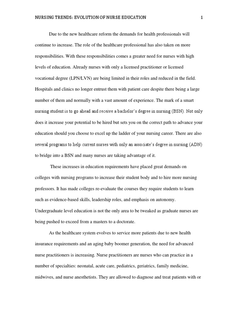 History of Nursing Education Nurse Practitioner Nursing