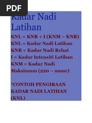 Kadar Nadi Latihan Pdf