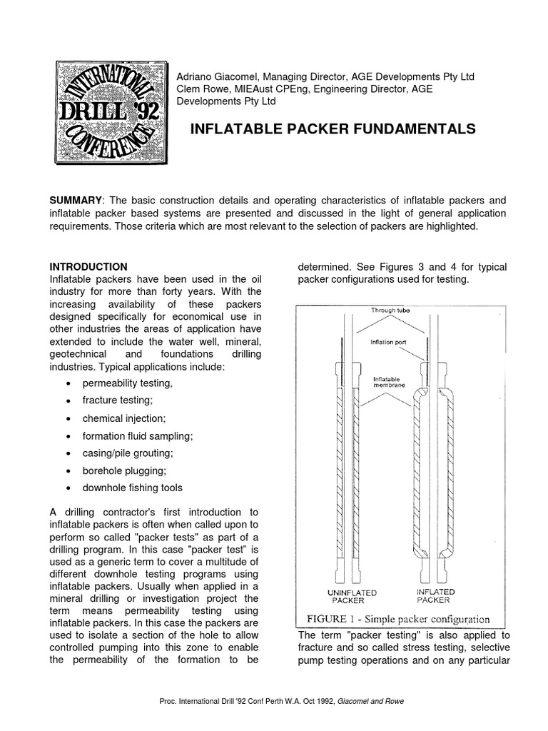 Inflatable Packer Fundamentals | PDF | Pressure | Gases