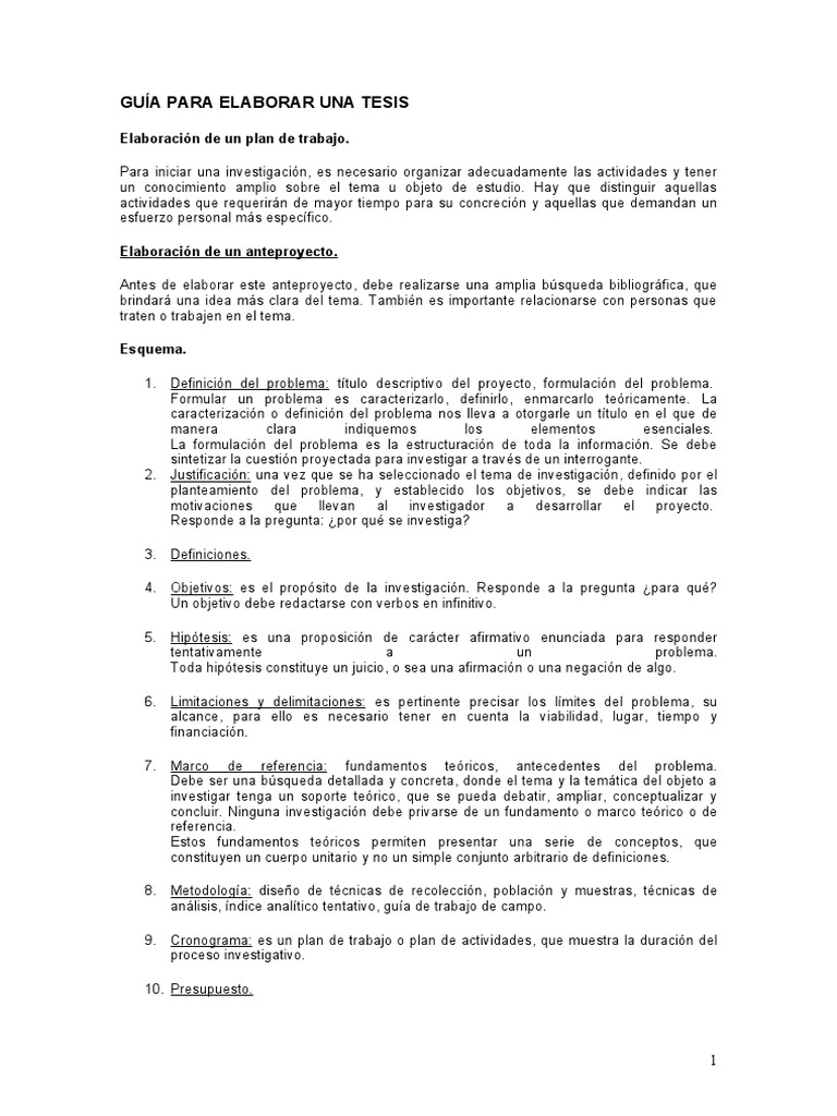 Guia para Elaborar Una Tesis | PDF | Hipótesis | Archivo de computadora