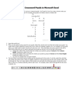 Microsoft Excel Crossword Puzzle