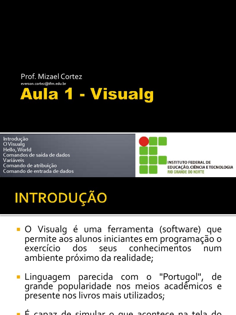 A tela principal do VisuAlg.