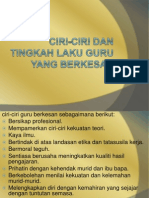 Ciri-Ciri Dan Tingkah Laku Guru Yang Berkesan