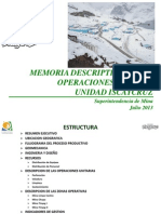 Memoria Descriptiva Operaciones Mina 2013 - Mina Iscaycruz
