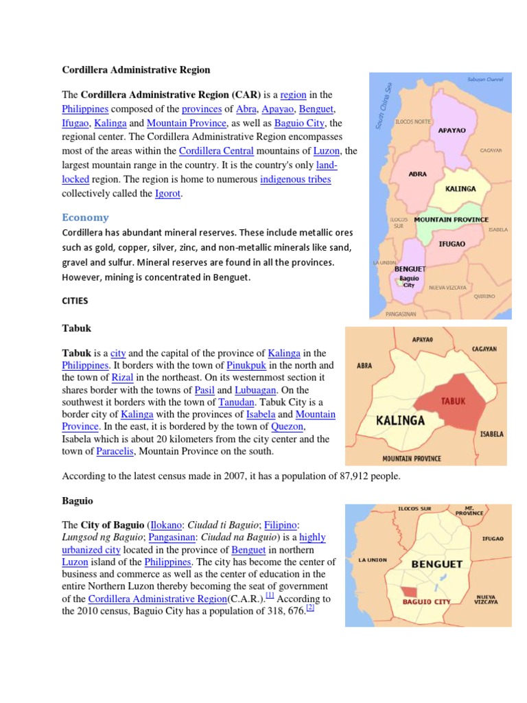 Cordillera Administrative Region | PDF | Philippines