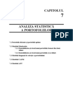 ANALIZA STATISTICĂ
A PORTOFOLIILOR