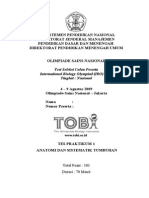 OSN Biologi 2009 - Tes Praktikum 1 - Anatomi Dan Sistematik Tumbuhan - Lembar Jawaban