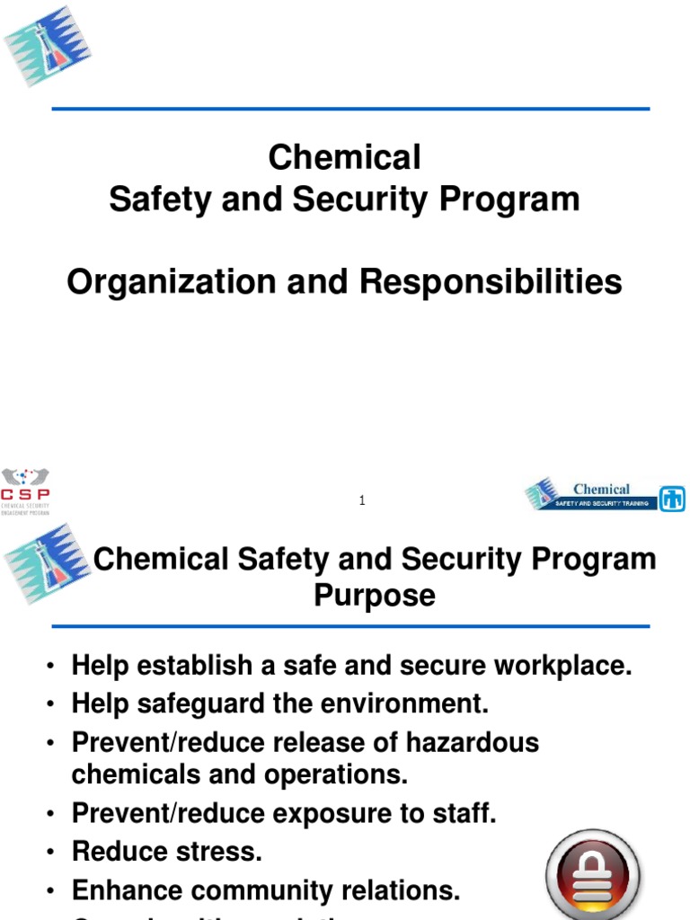 3 Chemical Safety and Security Program 3 PDF Personal Protective