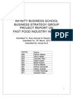 Infinity Business School Business Strategy Group Project Report On Fast Food Industry in India