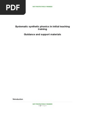 Systematic Synthetic Phonics In Initial Teacher Training Guidance And Support Materials Phonics Reading Process