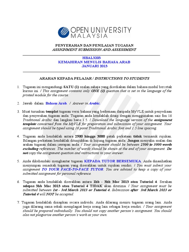 Tugasan Bahasa Arab Pdf