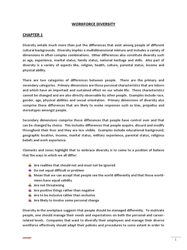 workforce diversity essay