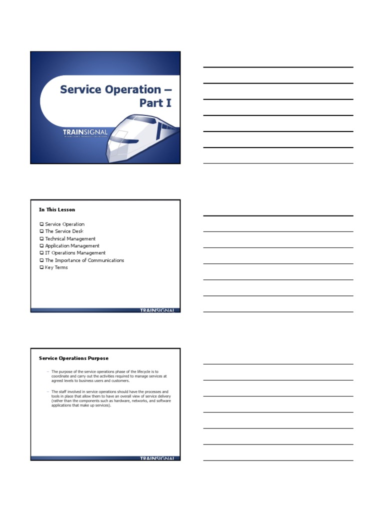 3588 - Service Operation Part I | PDF | Business Process | Software ...
