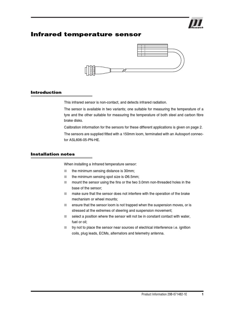 Infrared Temperature Sensor Overview | PDF | Sensor | Volt