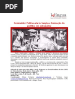 Seminário Politica da formação e formação em politica 2ª semestre