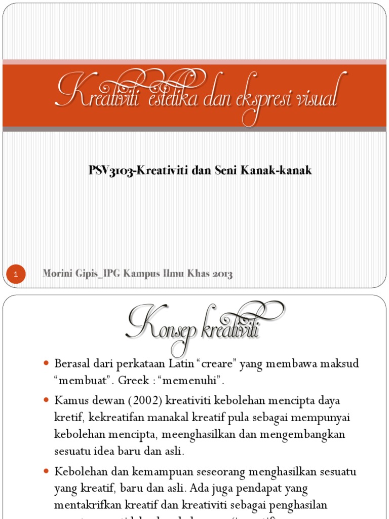 Kreativiti Estetika Dan Ekspresi Visual Selfnote Pdf