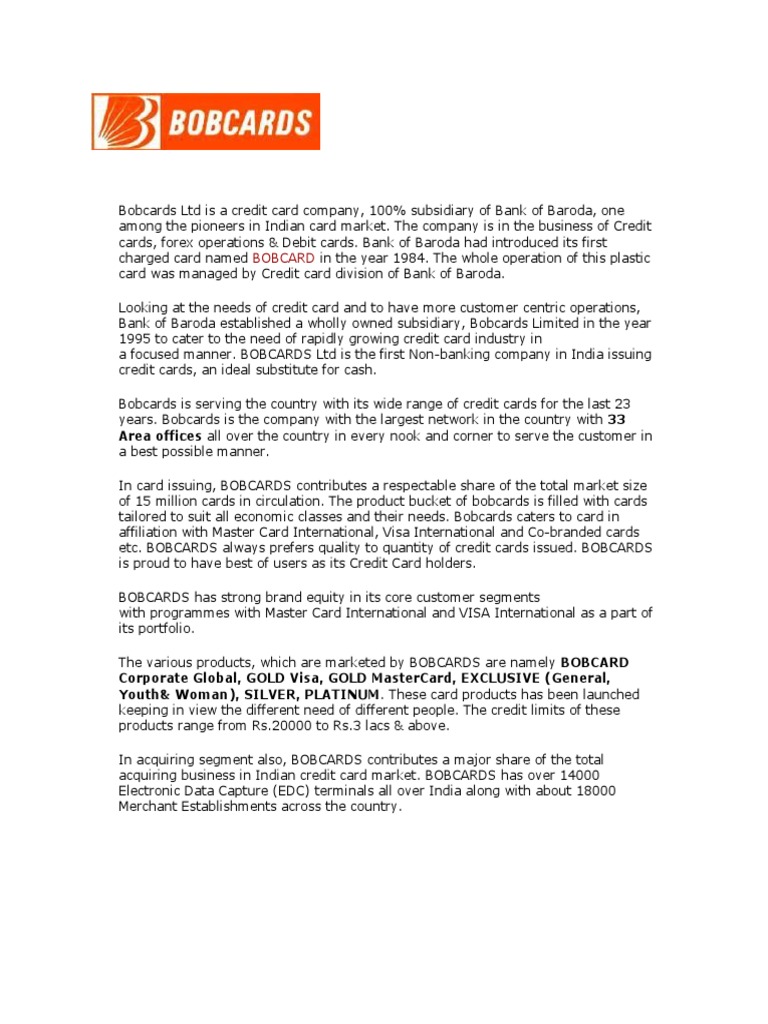 Overview of Bobcards Limited | PDF