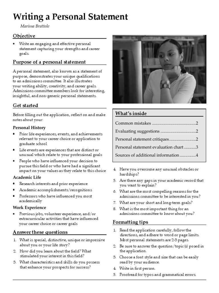 Personal Statement Guide | PDF | Essays | Proofreading