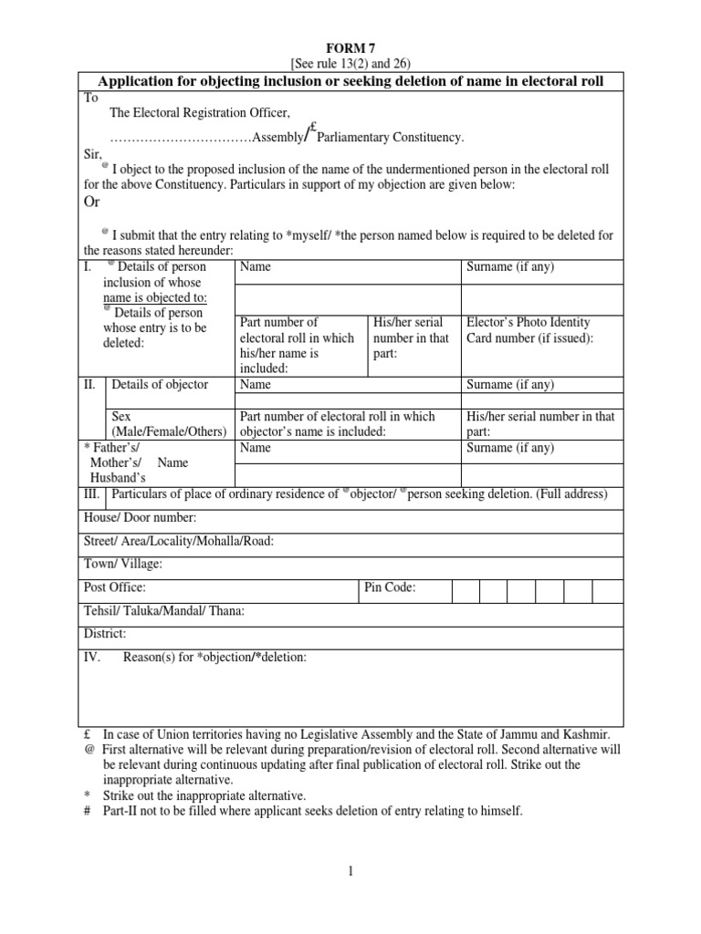 Election Enrollment FORM7 | PDF