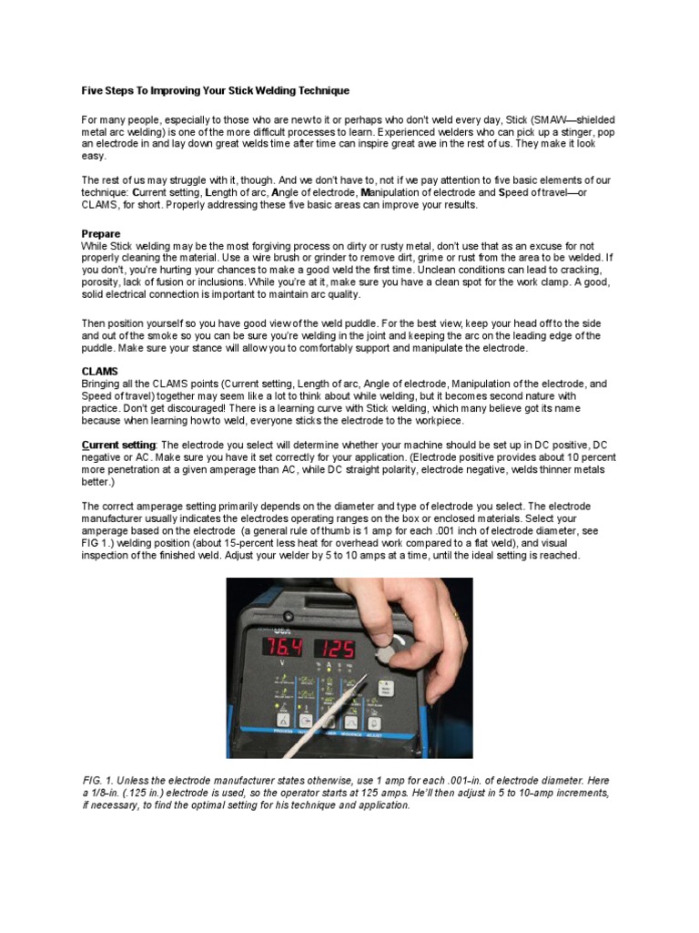 5 Steps in Stick Welding PDF Electric Arc Welding