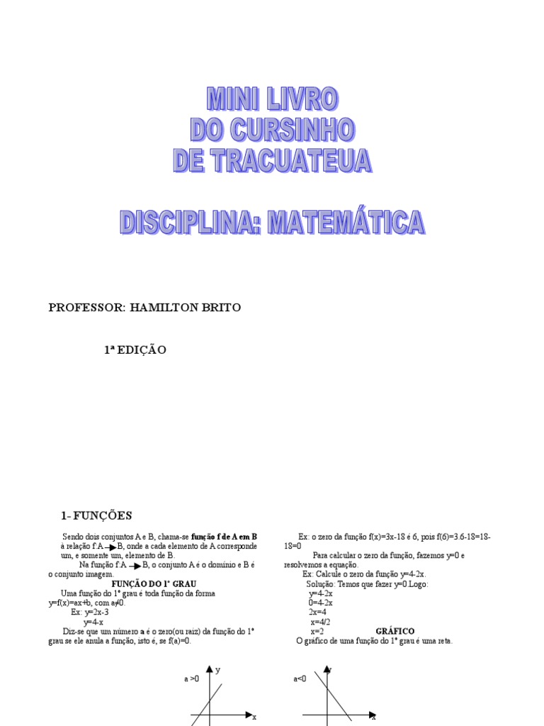 livreto de matemática-hamilton brito | Equação Quadrática | Equações