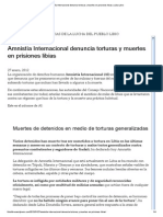 Amnistía Internacional denuncia torturas y muertes en prisiones libias