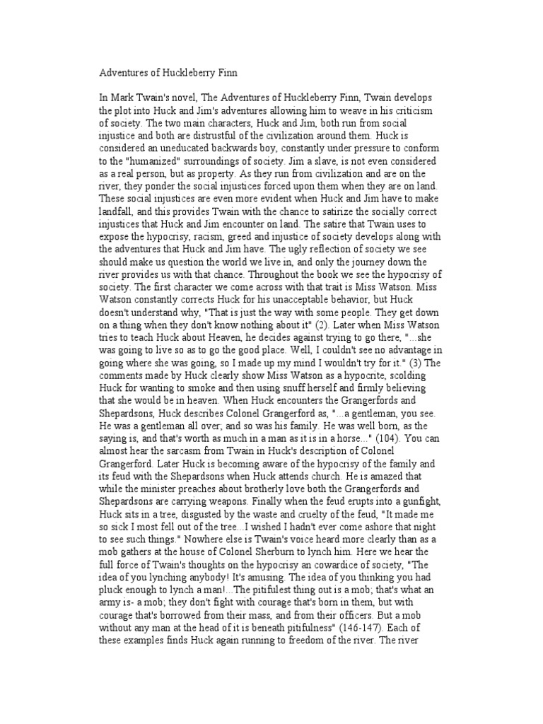 Adventures of Huckleberry Finn | PDF | Adventures Of Huckleberry Finn ...