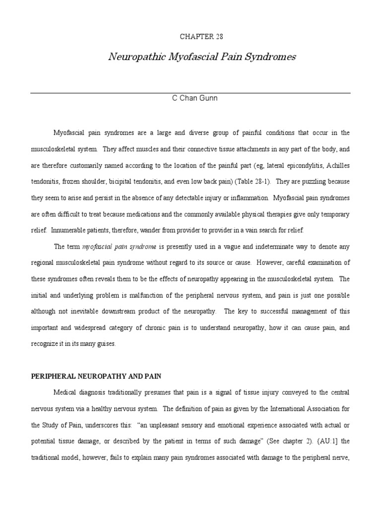Understanding Neuropathic Myofascial Pain | PDF | Peripheral Neuropathy ...