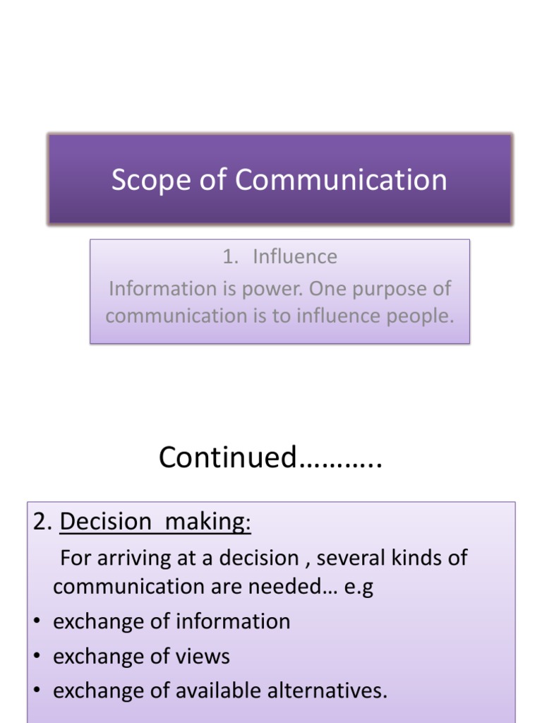 Scope and Importance of Communication | PDF | Communication | Employment