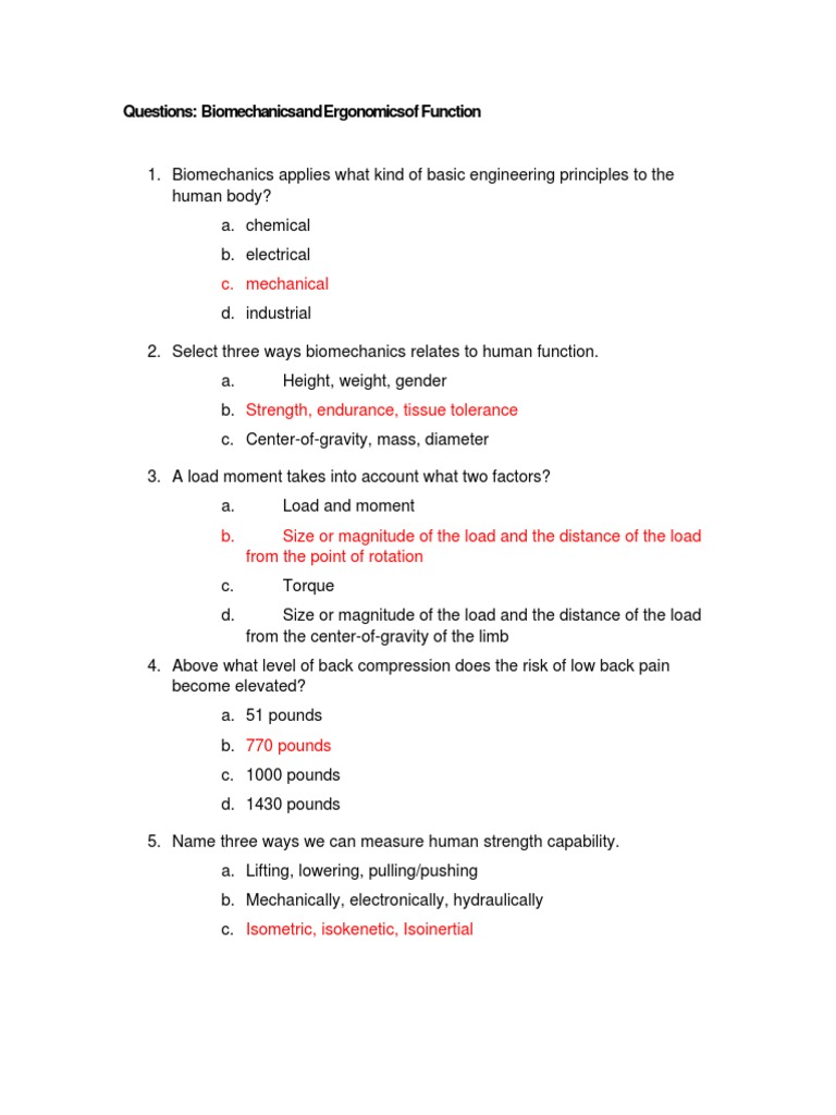 Biomechanics and Ergonomics Insights | PDF | Wellness | Science ...