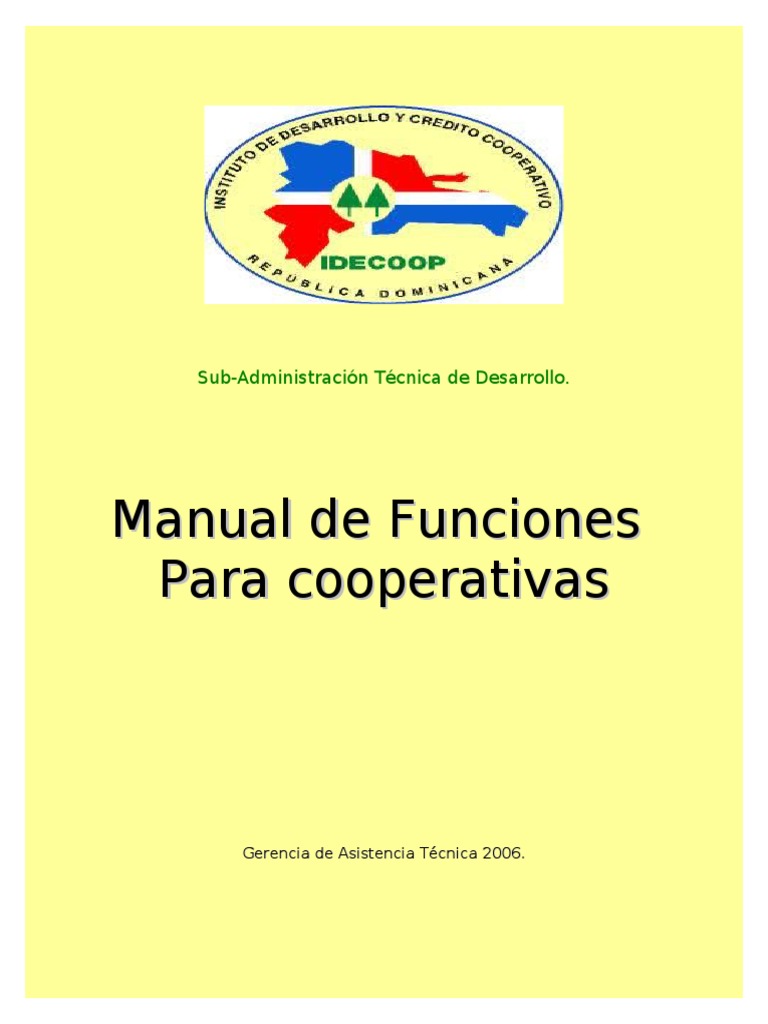 Manual de Funciones para Cooperativas | PDF