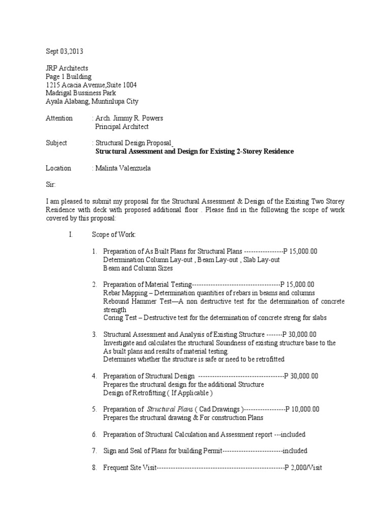 Structural Design Proposal for 2-Storey Residence | PDF
